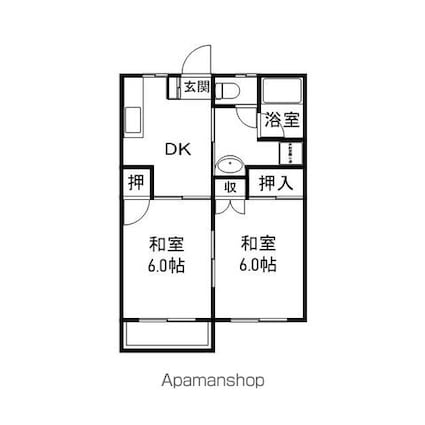 パークハウス大平[2DK/40m2]の間取図