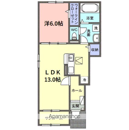サニーセトル拾弐号館[1LDK/48.18m2]の間取図