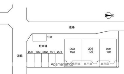 グランディール愛光Ｃ[2DK/46.06m2]の配置図