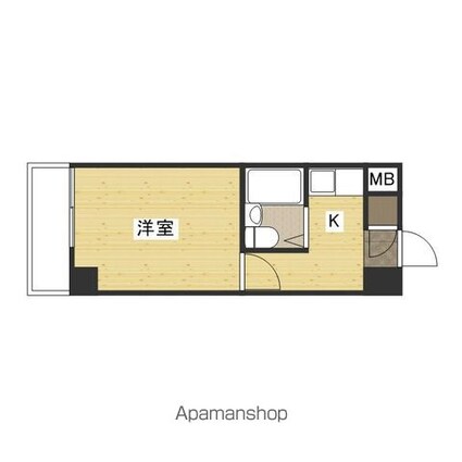 広島県広島市中区榎町[1K/19m2]の間取図
