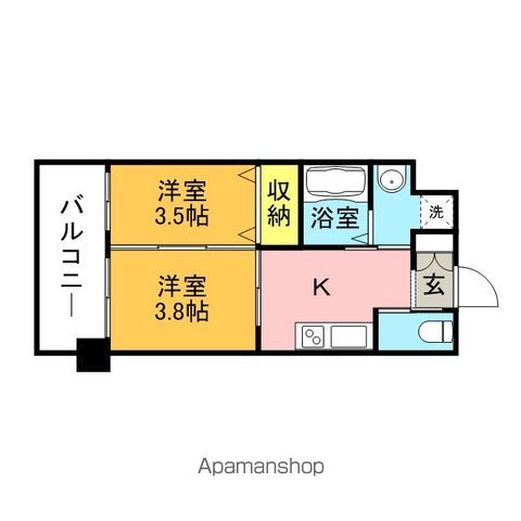 福岡市中央区平尾のマンションの間取り