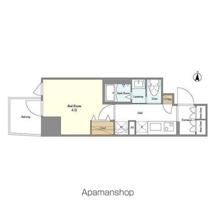 ＴＳレジデンス北上野[1K/25.58m2]の間取図