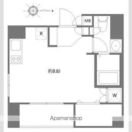 アリカ新御徒町[1R/25.51m2]の間取図