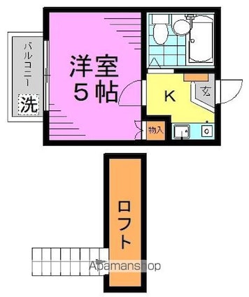 東京都杉並区阿佐谷北５丁目[1K/14.19m2]の間取図