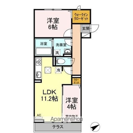 ジェルメⅡ[2LDK/52.88m2]の間取図