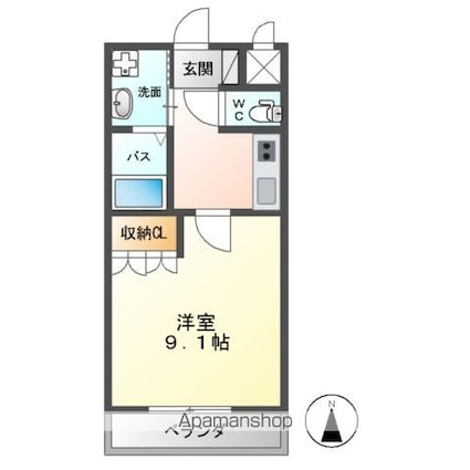 茨城県神栖市知手[1K/29.75m2]の間取図
