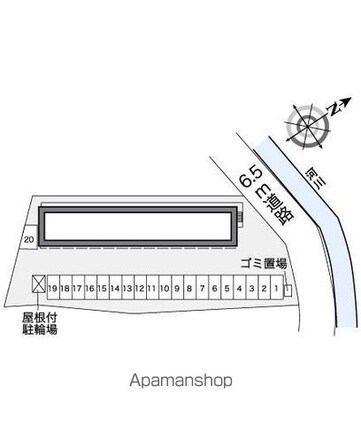 レオパレスタクミサワ[1K/23.18m2]の配置図