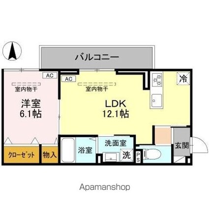 シャトー　ＳＡＮＡ[1LDK/41.95m2]の間取図
