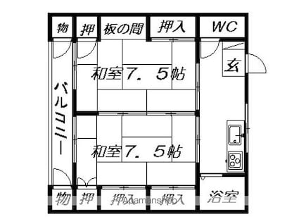 岩手県盛岡市上堂２丁目[2K/46.37m2]の間取図
