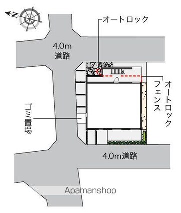 レオネクストＳＫＹ[1K/26.08m2]の配置図