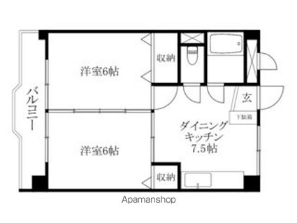 ホワイトガーデン[2DK/38.88m2]の間取図