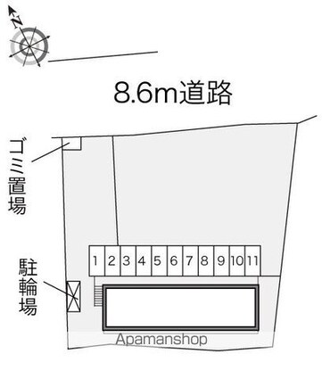 レオパレス栄谷[1K/23.18m2]の配置図