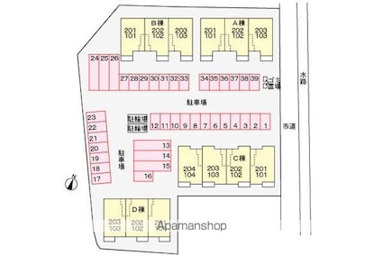 フェリス・バリオＣ[2DK/45.89m2]の配置図