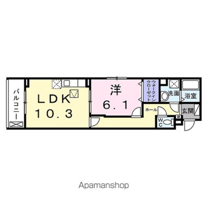 リボーン明誠[1LDK/44.07m2]の間取図