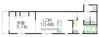 Ｍａｉｓｏｎ　ｄｅ　Ｌｕａｎａ（メゾンドルアナ）[1LDK/40.96m2]の間取図