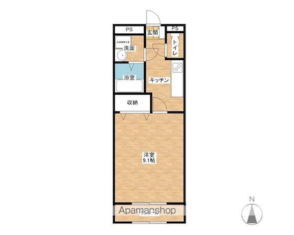 ブランティール[1K/30m2]の間取図