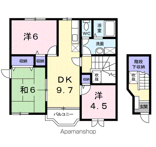 和歌山市新中島のアパートの間取り