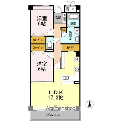 グランパルク[2LDK/71.78m2]の間取図