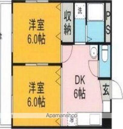 眞和ビル[2DK/39.69m2]の間取図
