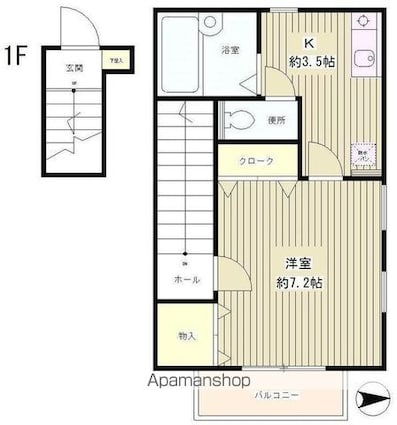 セブンハウス[1K/32.52m2]の間取図