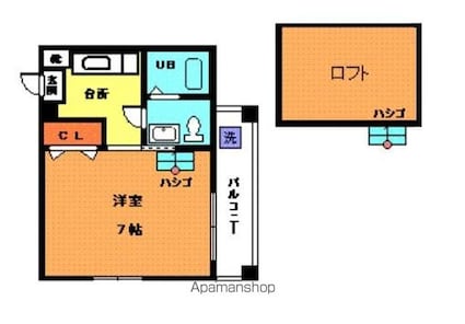 キャッスルＥＹＡⅡ[1K/25m2]の間取図