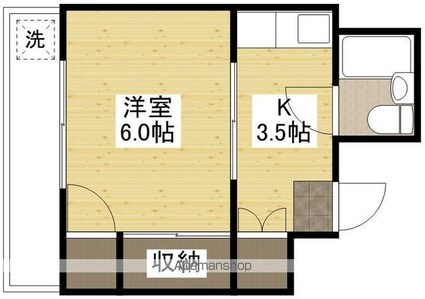 広島県広島市佐伯区楽々園４丁目[1K/20m2]の間取図
