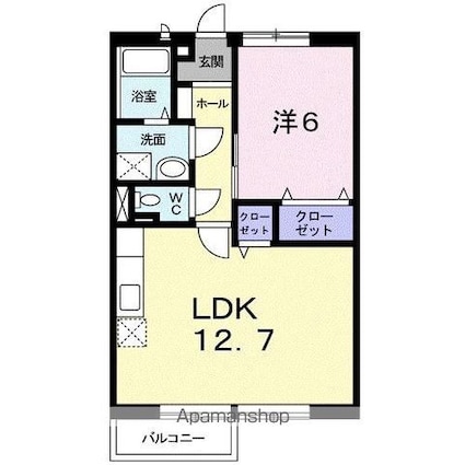 香川県高松市勅使町[1LDK/46.13m2]の間取図
