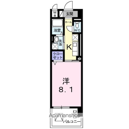 ヴァン　ヴェール[1K/29.38m2]の間取図