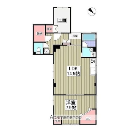 ＦＬＡＴ４７４ビル[1LDK/59.63m2]の間取図