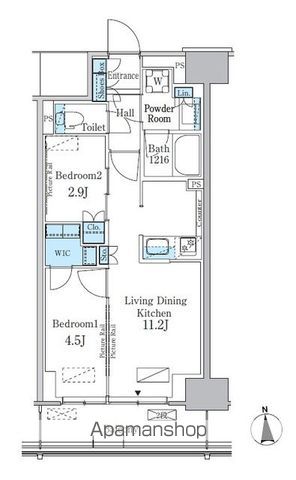 新宿区百人町のマンションの間取り