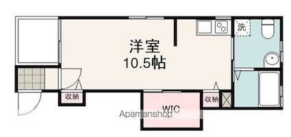 新富町セゾンヴェール[1R/28.51m2]の間取図