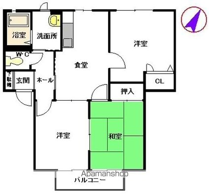 熊本県宇土市高柳町[3DK/56.78m2]の間取図