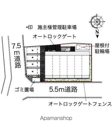 レオパレスフェリーチェ[1K/19.87m2]の配置図