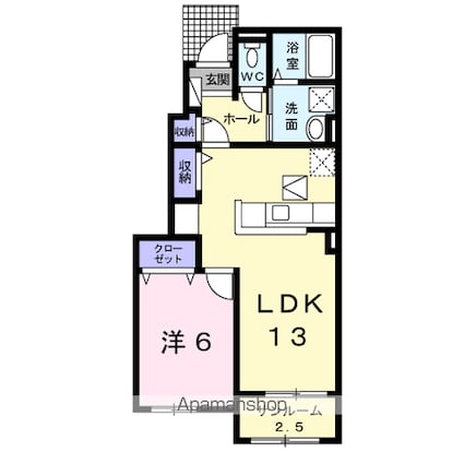 ラフレシールメゾンＡ[1LDK/50.03m2]の間取図