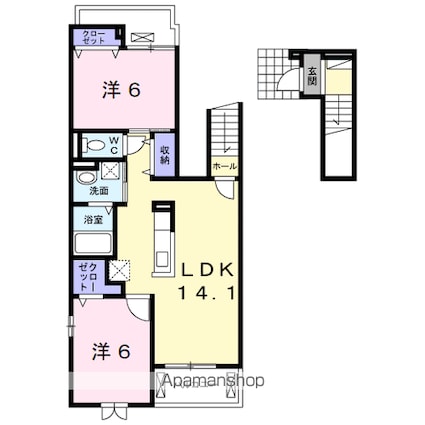 愛知県小牧市大字文津[2LDK/62.33m2]の間取図