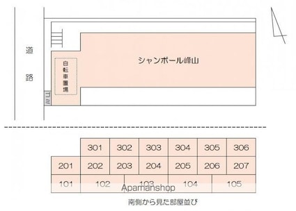 シャンボール峰山[2K/23.89m2]の配置図