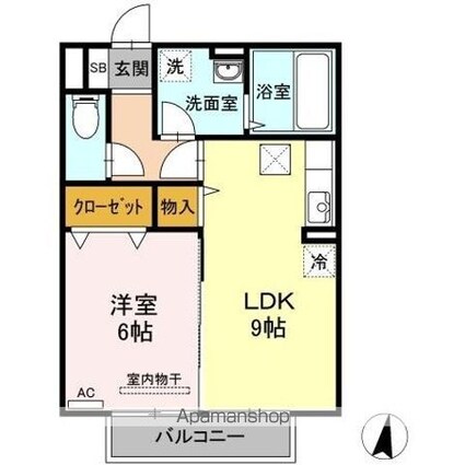 グランドソレイユ　Ｂ棟[1LDK/40.07m2]の間取図