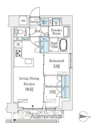 ＳＴＡＮＤＺ亀戸[2LDK/41.93m2]の間取図