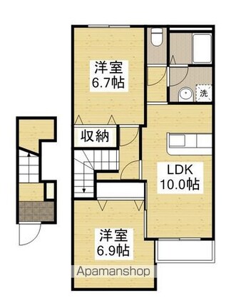 ビビエンダⅡ[2LDK/59.95m2]の間取図