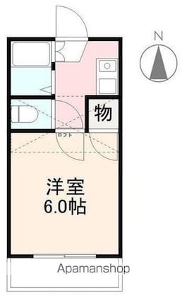 香川県高松市郷東町[1K/18m2]の間取図
