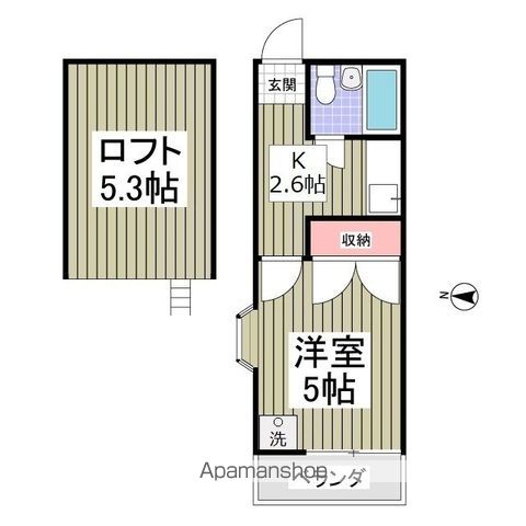 東武鉄道東上線 高坂駅 徒歩10分 2階建 築36年の間取り写真