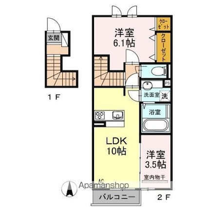 マウンテンクレストアーク[2LDK/50.81m2]の間取図