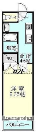 プチカーサ　Ａ[1K/26.09m2]の間取図