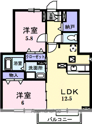 アンソレイユの間取り写真