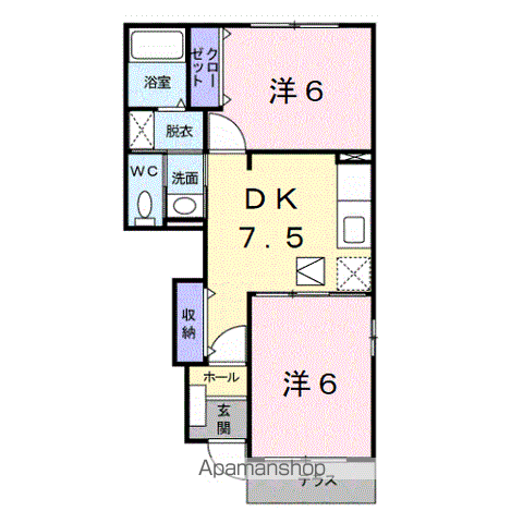 【有田郡有田川町大字金屋のアパートの間取り】