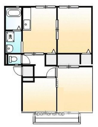 サンビレッジ西深津Ａ[3DK/52.84m2]の間取図