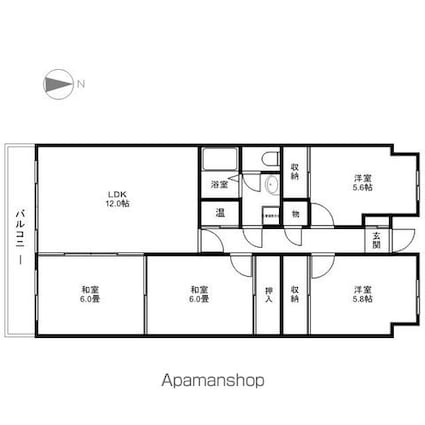 長野県長野市吉田４丁目[4LDK/76.53m2]の間取図