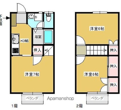 福島県二本松市小浜字芳池[3K/48.6m2]の間取図