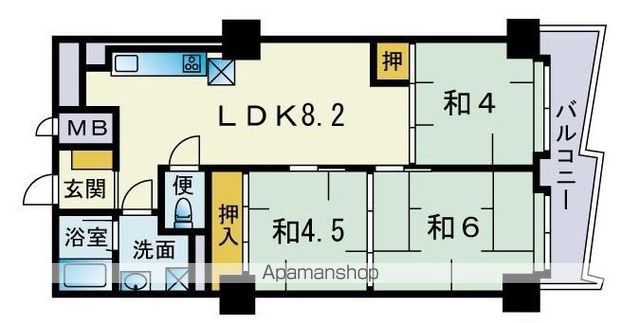 【福岡市中央区大濠のマンションの間取り】