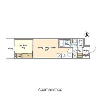 エル・セレーノ品川西大井[1LDK/33.36m2]の間取図